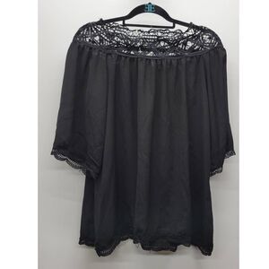 Off-shoulder 1/2 Sleeve Lace Patchwork Chiffon Loose Blouse